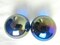 2 Boulders 35mm LUSTERED BLUE Iridescent Translucent Clear Metallic Marbles glass large